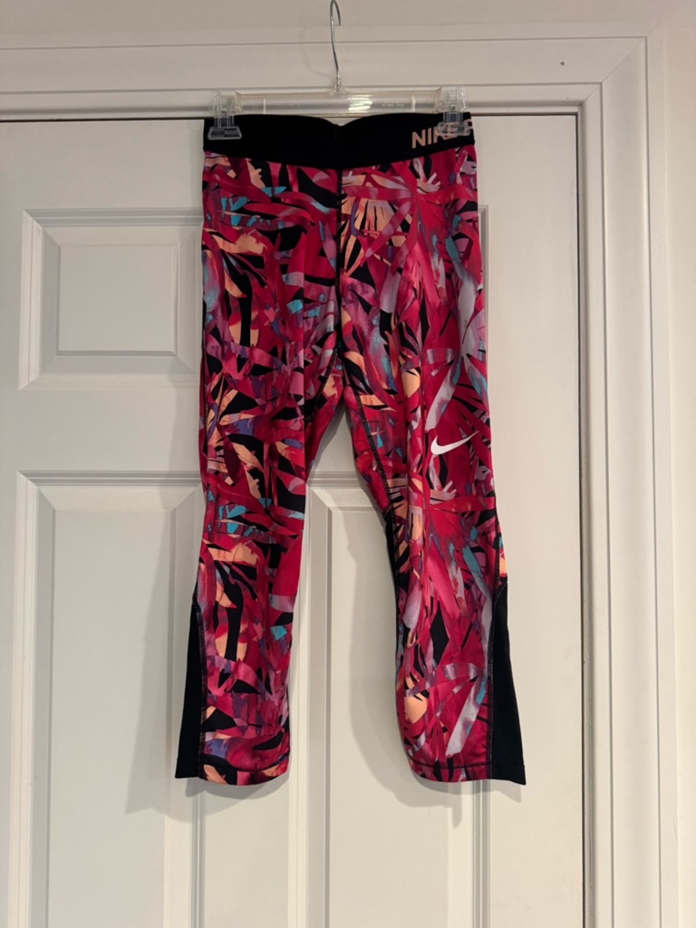 Nike Pink Multicolor Abstract Capri Leggings